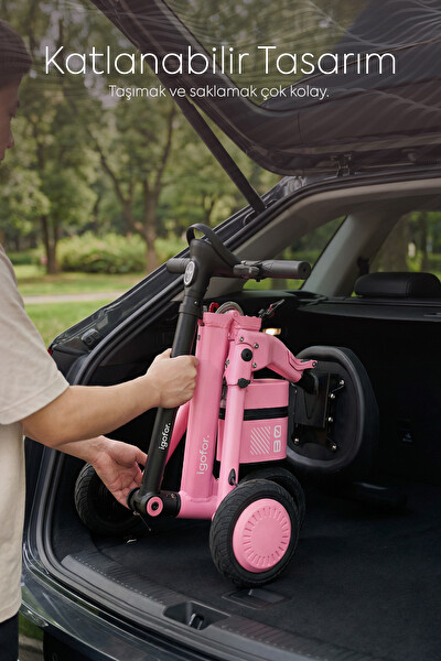 İgofor Hafif Taşınabilir Uzun Menzilli 3 Tekerlekli Katlanabilir Elektrikli Oturulabilir Scooter