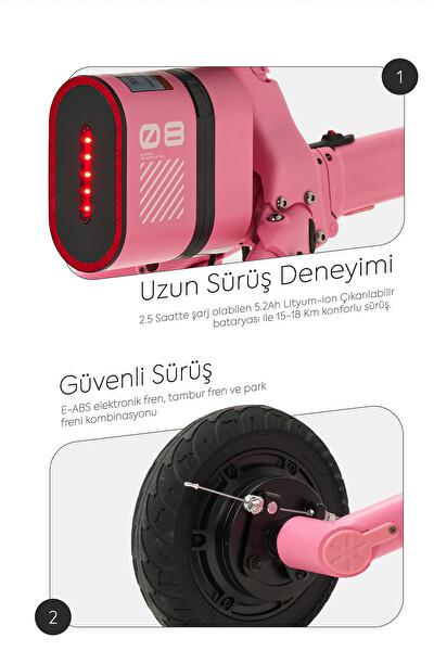 İgofor Hafif Taşınabilir Uzun Menzilli 3 Tekerlekli Katlanabilir Elektrikli Oturulabilir Scooter