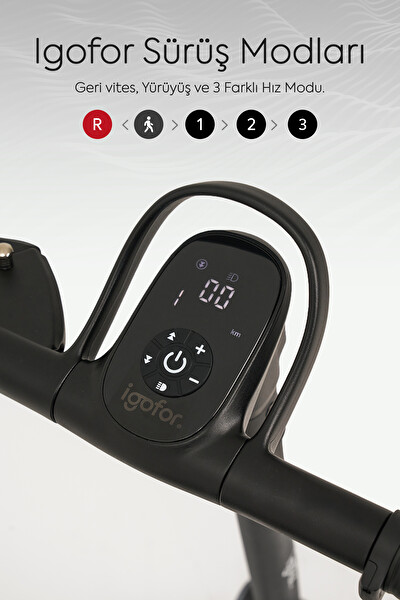 İgofor Hafif Taşınabilir Uzun Menzilli 3 Tekerlekli Katlanabilir Elektrikli Oturulabilir Scooter