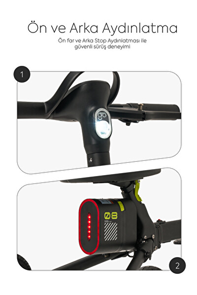 İgofor Hafif Taşınabilir Uzun Menzilli 3 Tekerlekli Katlanabilir Elektrikli Oturulabilir Scooter