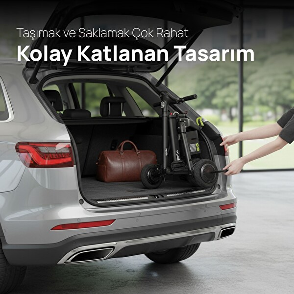 İgofor Hafif Taşınabilir Uzun Menzilli 3 Tekerlekli Katlanabilir Elektrikli Oturulabilir Scooter