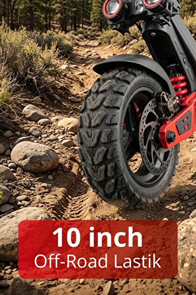 Piranha 5025-K 1000W 48V 15.6Ah 50-60 KM Menzil Katlanabilir Çift Süspansiyon Off-Road Lastik Elektrikli Scooter