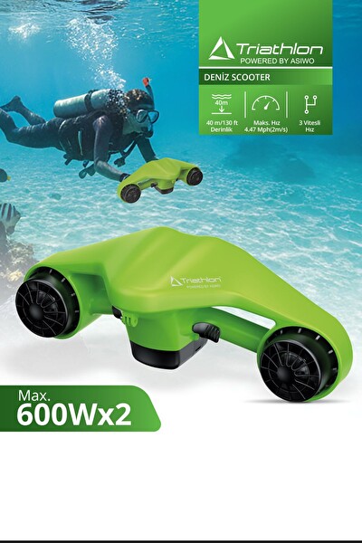 Triathlon T-249Y 1200W Çift Motor 40M Dalış 3 Hız Aksiyon Kamera Elektrikli Deniz Scooter