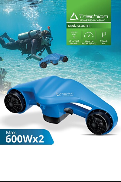 Triathlon T-249M 1200W Çift Motor 40M Dalış 3 Hız Aksiyon Kamera Elektrikli Deniz Scooter