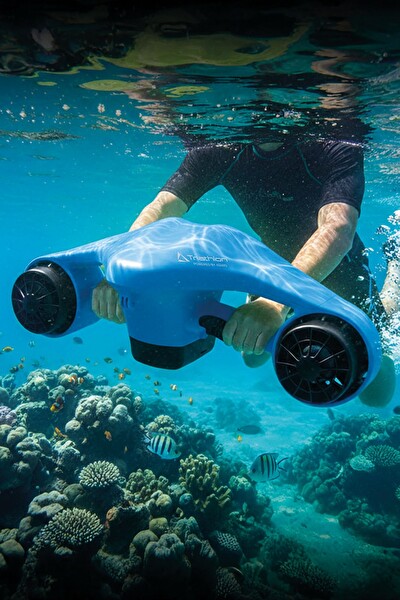 Triathlon T-249M 1200W Çift Motor 40M Dalış 3 Hız Aksiyon Kamera Elektrikli Deniz Scooter