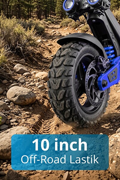 Piranha 5025-M 1000W 48V 15Ah 50-60 KM Menzil Katlanabilir Çift Süspansiyon Off-Road Lastik Elektrikli Scooter