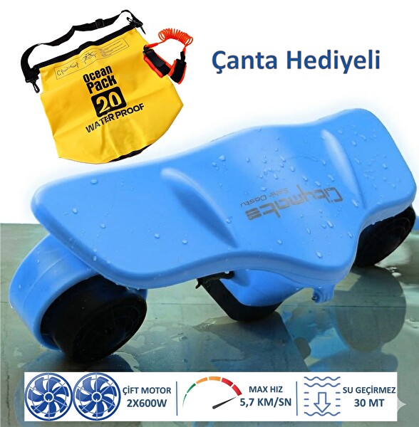 Citymate Su Altı Sea Scooter 2x600W Çift Moto Mavi Elektrikli Deniz Scooter