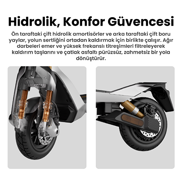 Navee UT3 Max 1638W Güç 28 Eğim 130 KG Taşıma Kapasitesi Tcs Özellikli Elektrikli Scooter