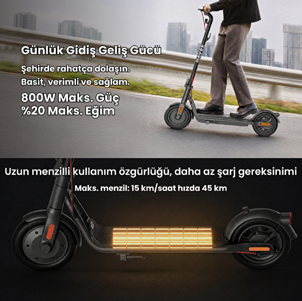 Navee V45i 800W TCS 45 KM Menzil BMS Elektrikli Scooter
