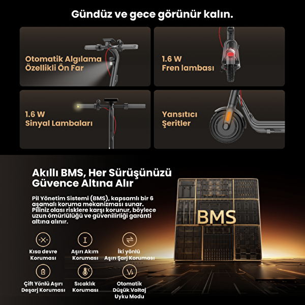Navee V45i 800W TCS 45 KM Menzil BMS Elektrikli Scooter