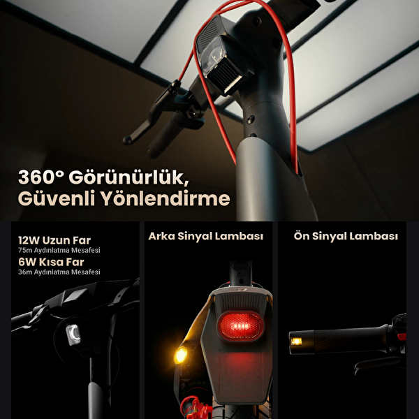 Navee UT5 Max 2400W Güç 39 Eğim Çift Hidrolik 150 KG Taşıma Kapasitesi TCS Elektrikli Scooter