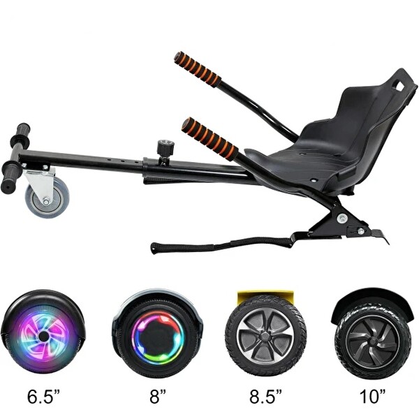 Citymate Teknofonik Hoverkart Tüm Modellere Uyumlu Hoverboard Oturağı Gokart Aparatı Siyah