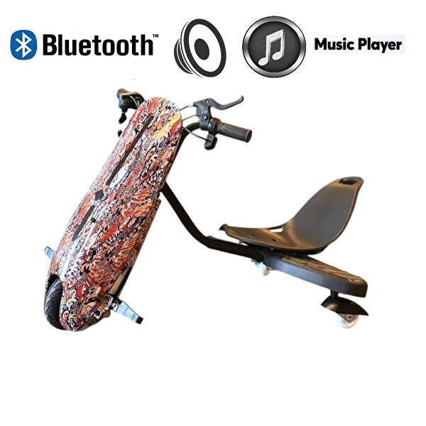 Citymate Drift Car Bluetooth Hoparlörlü Işıklı Turuncu Elektrikli Kaykay Hoverboard