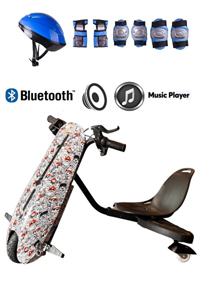 Citymate Drift Car Elektrikli Kaykay Hoverboard Bluetoothlu Işıklı Desen29 - Kask Ve Dizlik