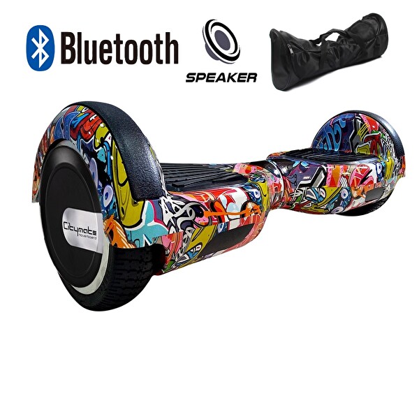 Citymate Elektrikli Kaykay Scooter Hoverboard Akıllı Dengeli - Hover Kart - Çanta Full Paket Desen13