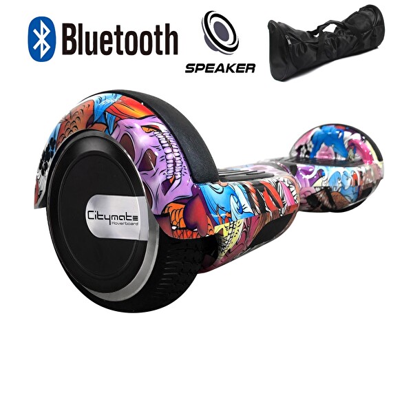 Citymate Elektrikli Kaykay Scooter Hoverboard Akıllı Dengeli - Hover Kart - Çanta Full Paket Desen10