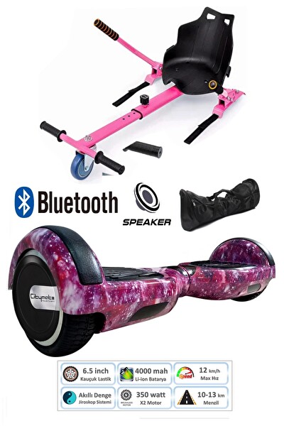 Citymate Hoverboard Akıllı Dengeli - Hover Kart - Çanta Full Paket Mor Elektrikli Kaykay Scooter