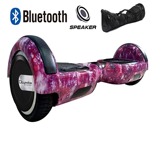 Citymate Hoverboard Akıllı Dengeli - Hover Kart - Çanta Full Paket Mor Elektrikli Kaykay Scooter
