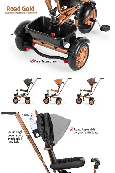 Moje 171 Road Gold Ebeveyn Kontrollü Siyah Çocuk Bisikleti