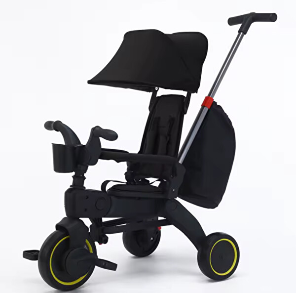 Babyklas Ebeveyn Kontrollü 3 Tekerlekli Katlanabilir Bisiklet - Siyah