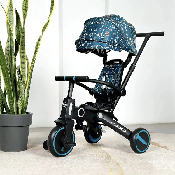 Babyklas Katlanabilir Çift Yönlü Ebeveyn Kontrollü Çocuk Bisikleti - Yeşil