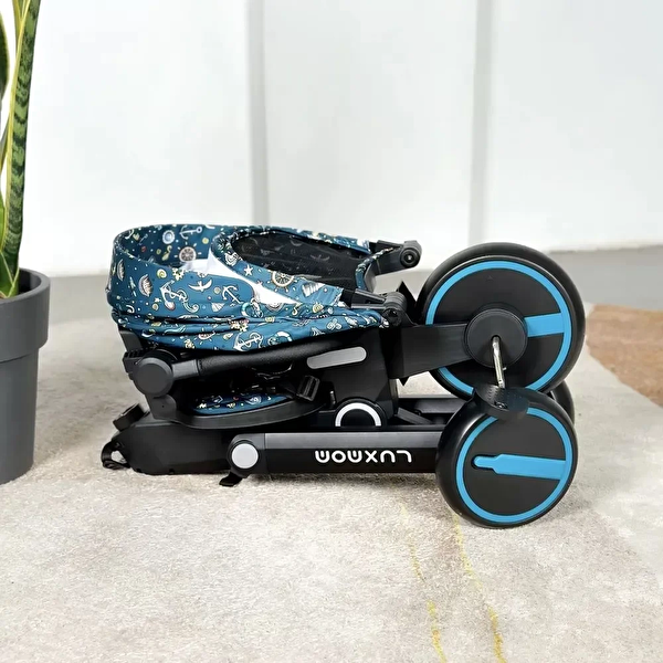 Babyklas Katlanabilir Çift Yönlü Ebeveyn Kontrollü Çocuk Bisikleti - Yeşil