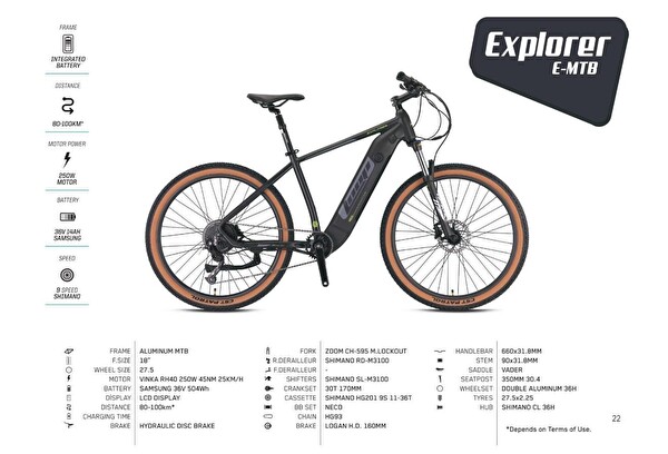 Loop Explorer 27.5 MTB 9 Vites H.Disc Mat Yeşil-Mat Siyah/Füme Elektrikli Bisiklet