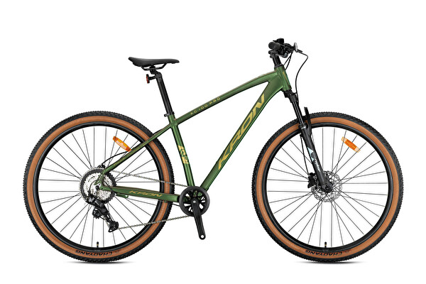 Kron XC 100 PRO 29 JANT MTB - 17' 8 Vites H.Disc Mat Haki-Parlak Sarı Bisiklet