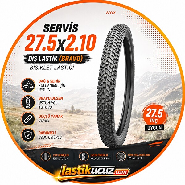 Servis 2.75x2.10 TT Bravo Bisiklet Dış Lastiği 27.5 İnç Uyumlu (İç Lastik Gerektirir)