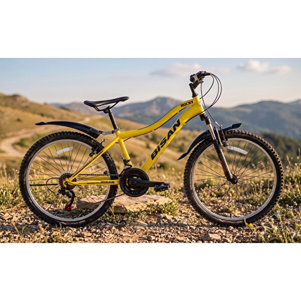 Bisan Rocky 26 Jant 42 CM Kadro 21 Vites Dağ Bisikleti - Cat Sarı Siyah