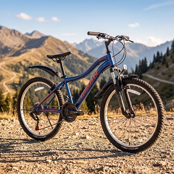 Bisan Rocky - 26 Jant 42 Cm Kadro 21 Vites Dağ Bisikleti - Lacivert Kırmızı