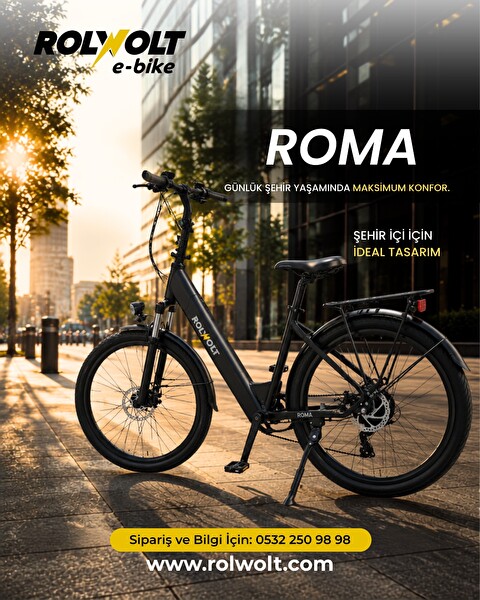 Rolwolt Roma Elektrikli Şehir Bisikleti Siyah