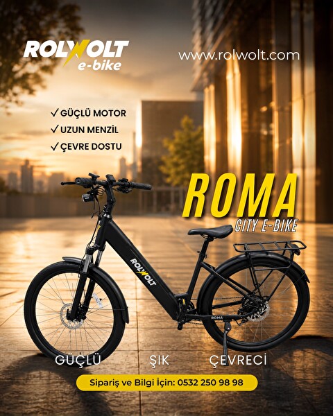 Rolwolt Roma Elektrikli Şehir Bisikleti Siyah