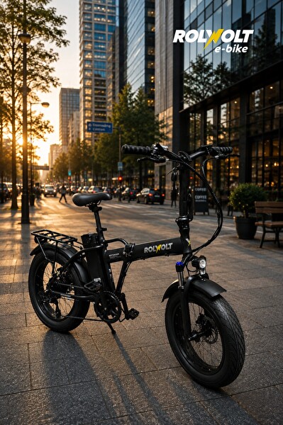Rolwolt Rotterdam Elektrikli Katlanır Bisiklet Siyah