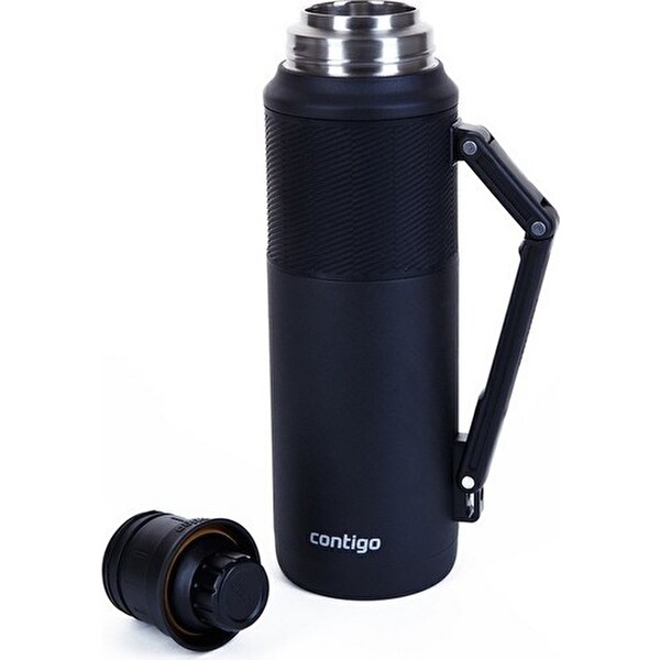 Contigo Thermal Vakumlu 1.2 L Paslanmaz Çelik Siyah Bardaklı Termos
