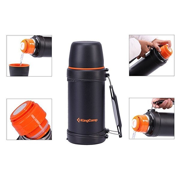 King Camp Vacuum 750 ML Siyah Termos