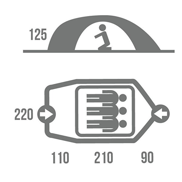 Husky Baron 3 Kişilik Yeşil Kamp Çadırı