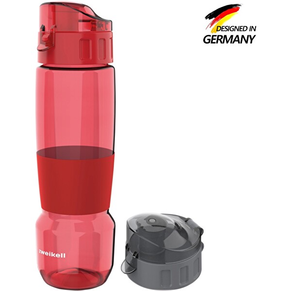 Zweikell Pivot Switch Maroon Red BPA İçermez 650 ML Tritan Kırılmaz Suluk - Su Matarası - Yedek Kapak Hediyeli