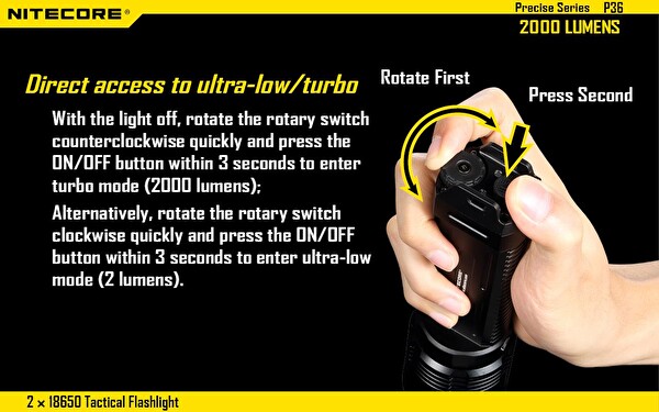 Nitecore P36 2x18650 2000 Lümen El Feneri