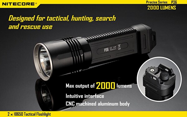 Nitecore P36 2x18650 2000 Lümen El Feneri