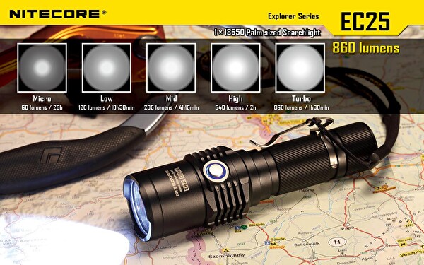 Nitecore EC25 1x18650 860 Lümen El Feneri