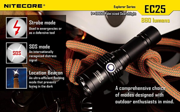 Nitecore EC25 1x18650 860 Lümen El Feneri
