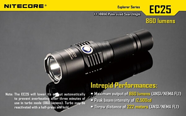 Nitecore EC25 1x18650 860 Lümen El Feneri