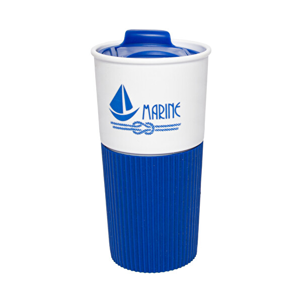 Anemoss Marine Yelken 450 ML Plastik Mavi-Beyaz Mug