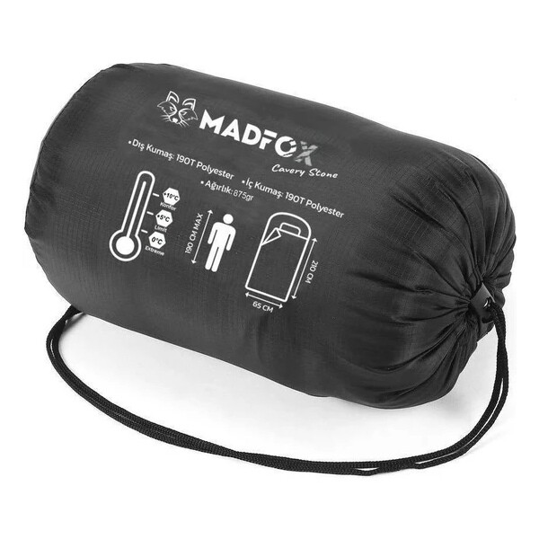 Madfox Cavery Stone 0 Derece Antrasit Uyku Tulumu