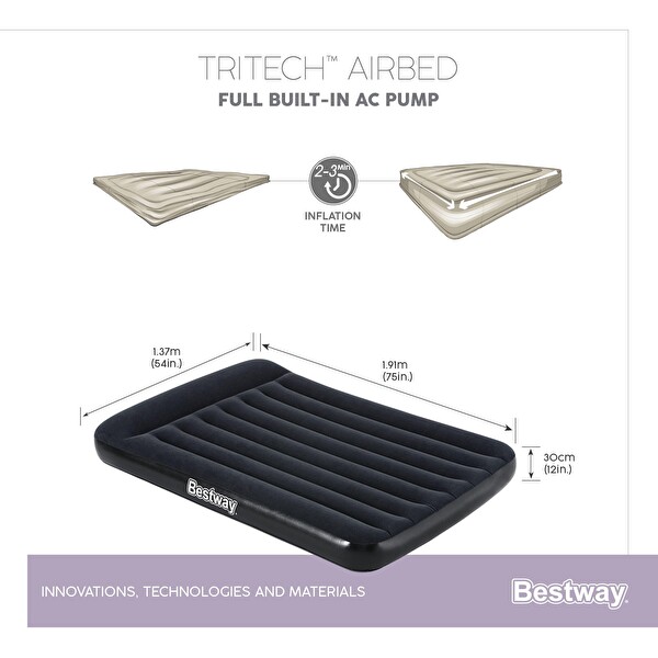 Bestway Tritech Airbad 191 CMx137 CMx30 CM Elektrikli Çift Kişilik Şişme Yatak