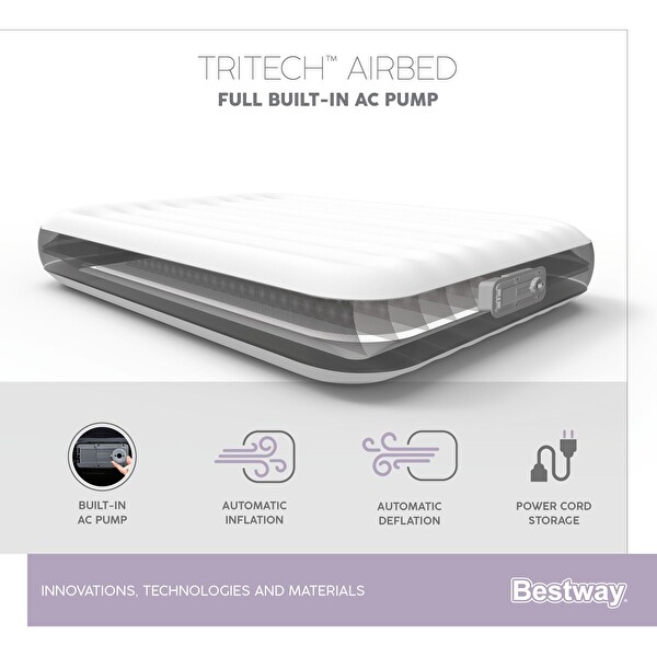 Bestway Tritech Airbad 191 CMx137 CMx30 CM Elektrikli Çift Kişilik Şişme Yatak