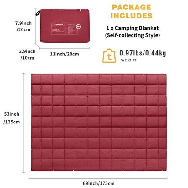 King Camp Smart Waterproof Blanket-Crimson 540 Kırmızı Uyku Tulumu