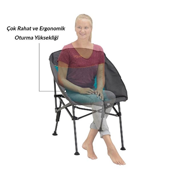 Uquip Comfy Relax Konforlu & Takviyeli Petrol Katlanır Sandalye
