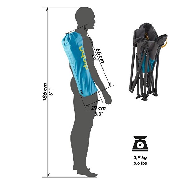 Uquip Comfy Relax Konforlu & Takviyeli Petrol Katlanır Sandalye